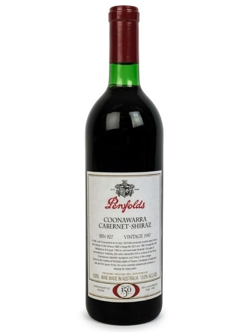 Penfolds Bin 920 Coonawarra Cabernet Shiraz 1990