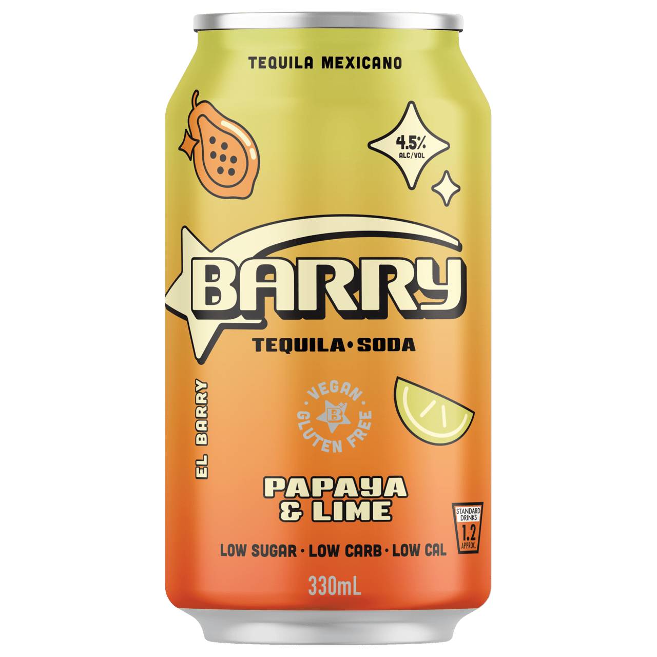 Barry Papaya & Lime Cans 330ml - Boozeit.com.au