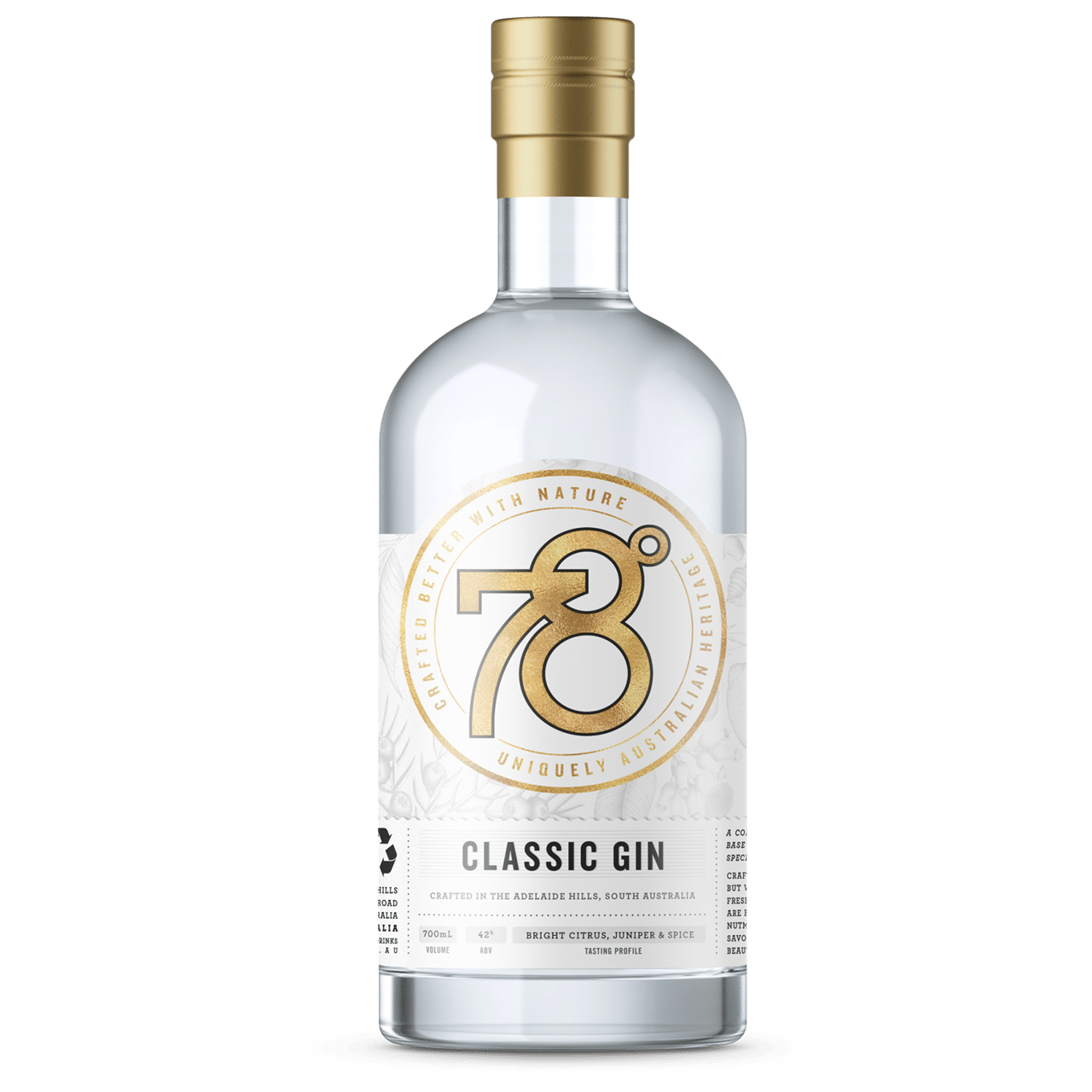 Adelaide Hills Distillery 78 Degrees Gin 700ml - Boozeit.com.au