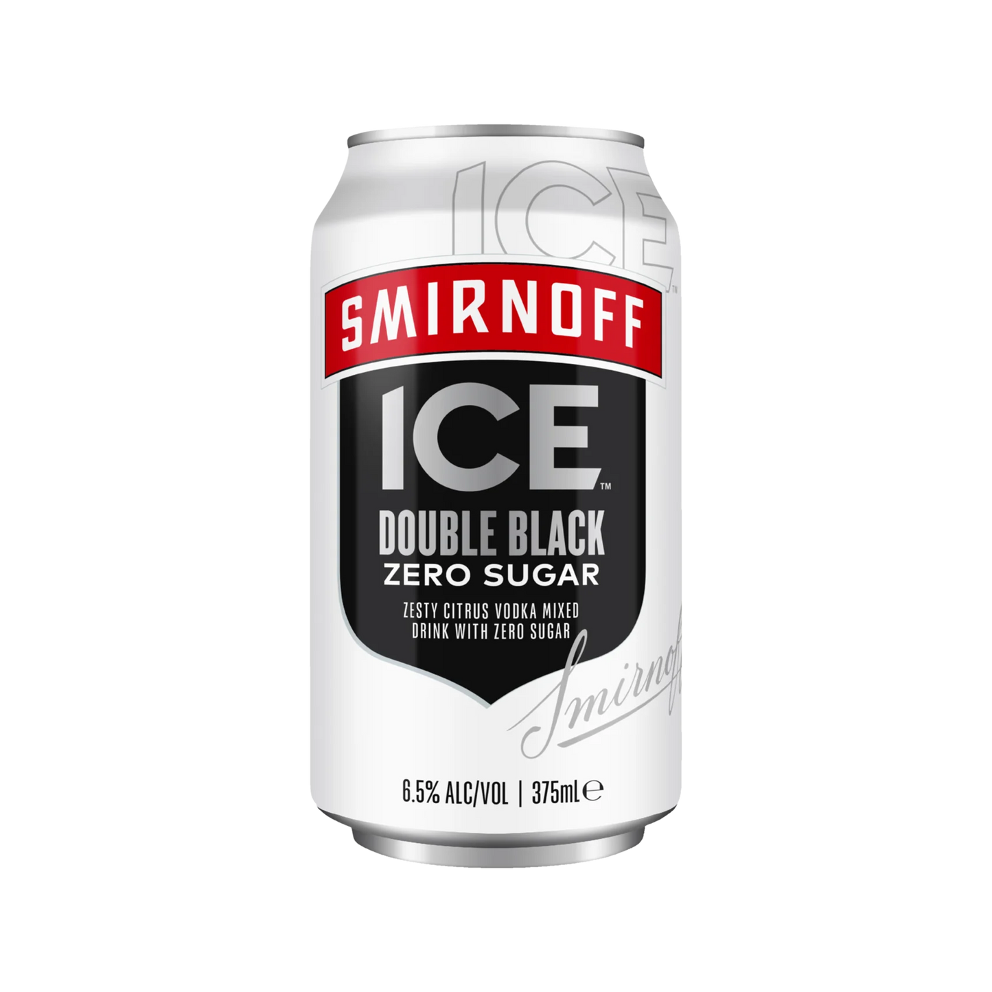 Smirnoff Ice Double Black Zero Sugar 6.5% Cans 375ml