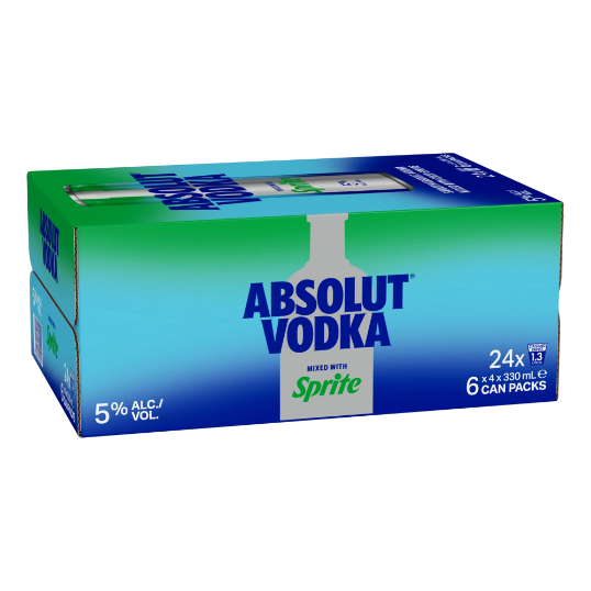 Absolut Vodka & Sprite 5% Cans 330ml