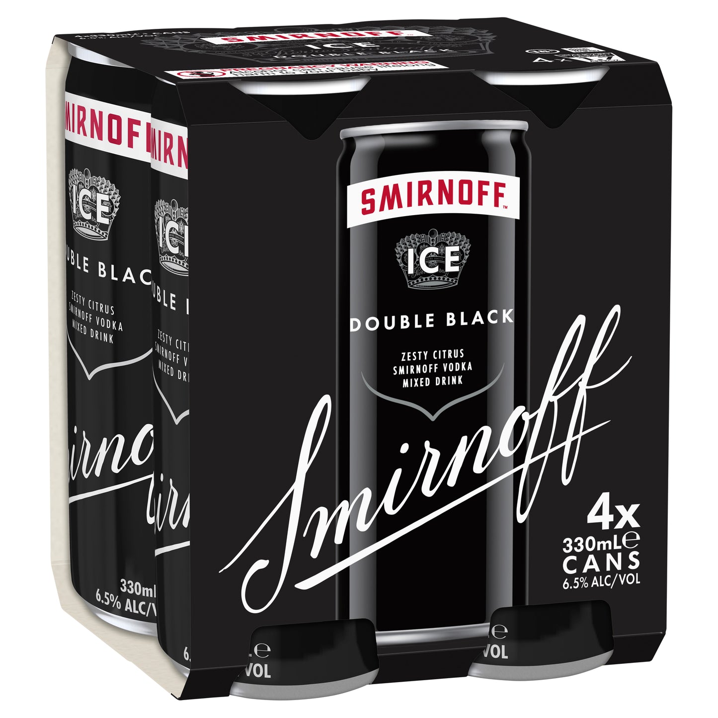 Smirnoff Ice Double Black Vodka 6.5% Cans 330ml - Boozeit.com.au