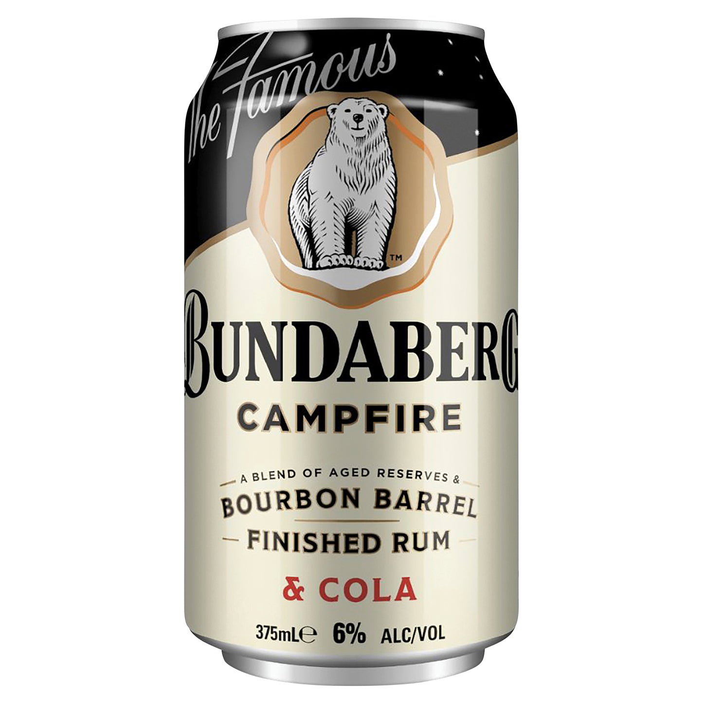 Bundaberg Campfire Bourbon Barrel Rum and Cola 6% Cans 375ml - Boozeit.com.au