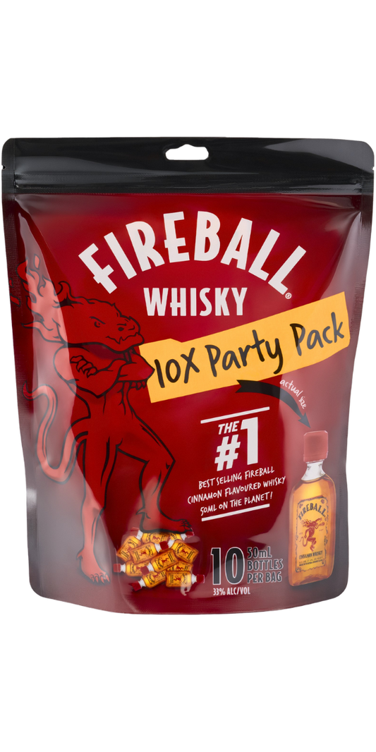 Fireball Cinnamon Whisky Party Pack 10x50ml