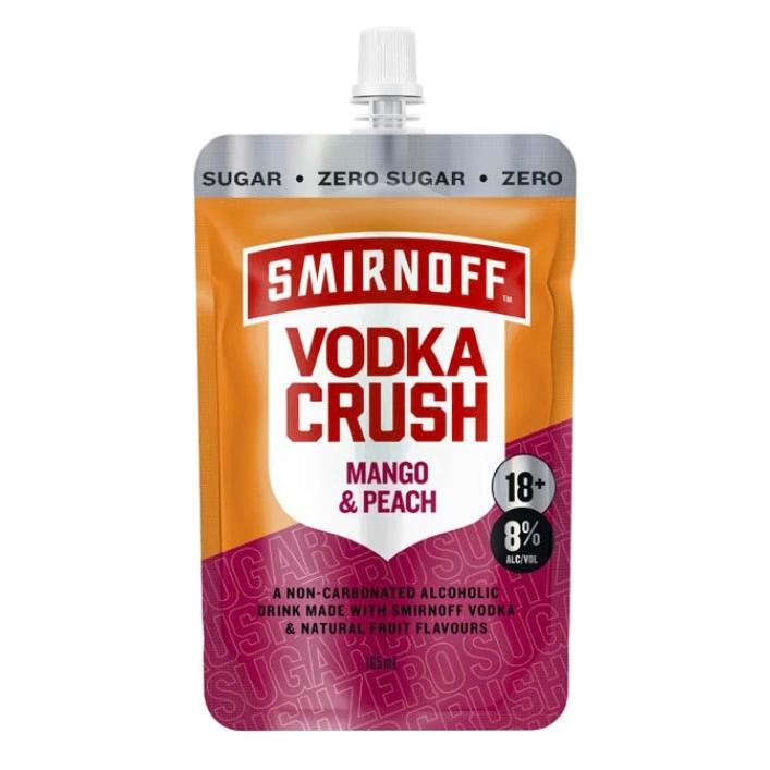 Smirnoff Vodka Crush Mango & Peach Pouch 165mL