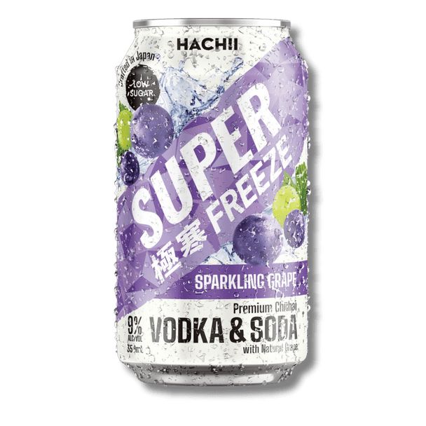 Hachii Super Freeze Sparkling Grape 9% Cans 350ml