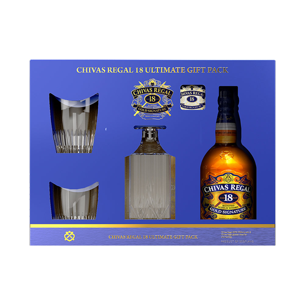Chivas Regal 18 Year Old Decanter & 2 Glass Gift Pack 700ml