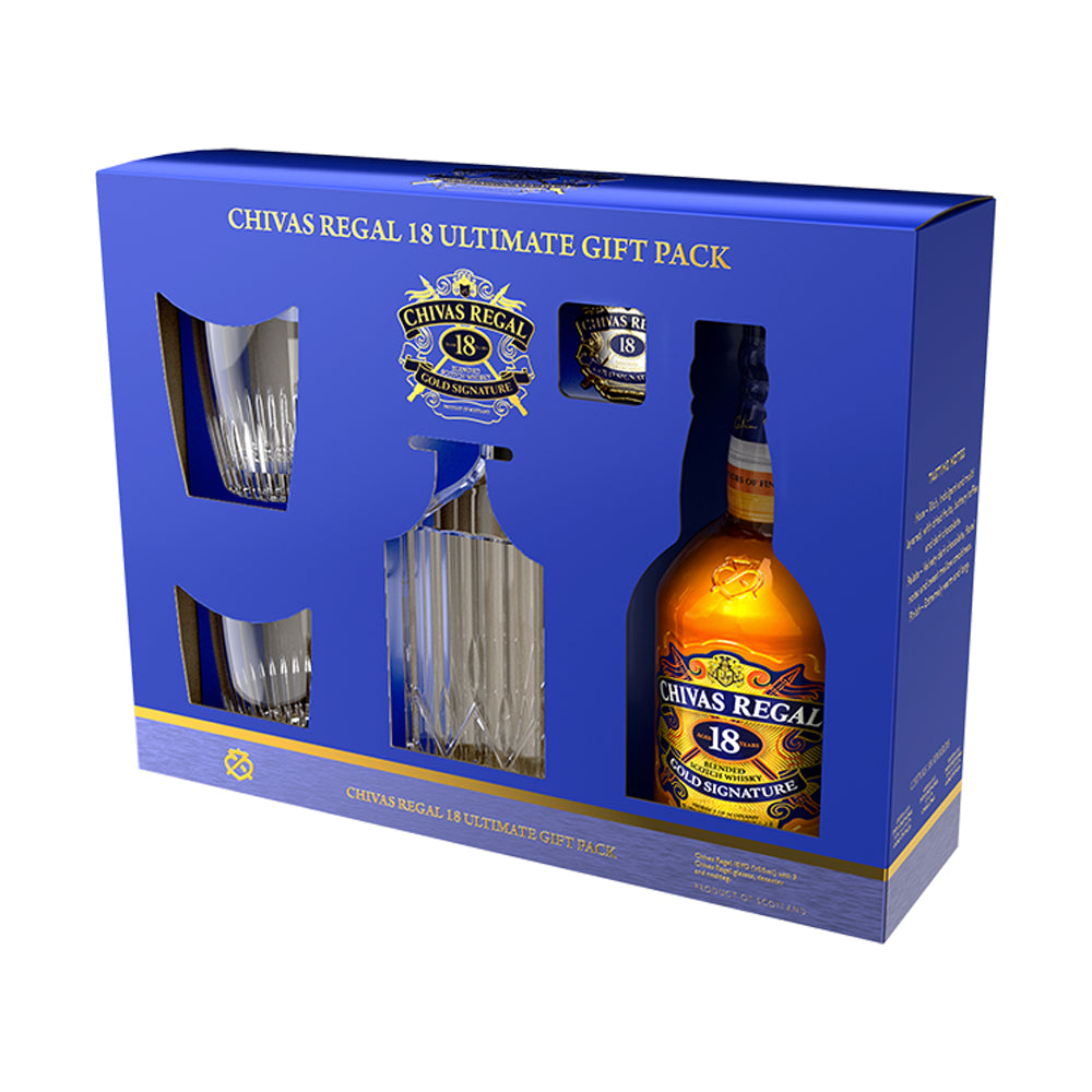 Chivas Regal 18 Year Old Decanter & 2 Glass Gift Pack 700ml