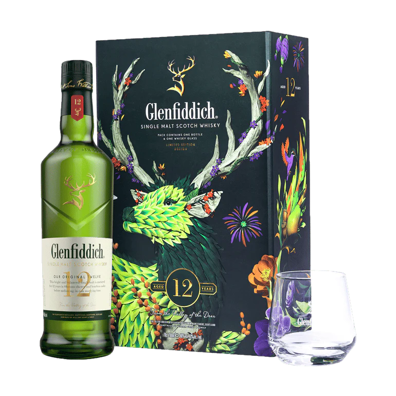 Glenfiddich 12 Year Old Single Malt Scotch Whisky Gift Pack 700ml