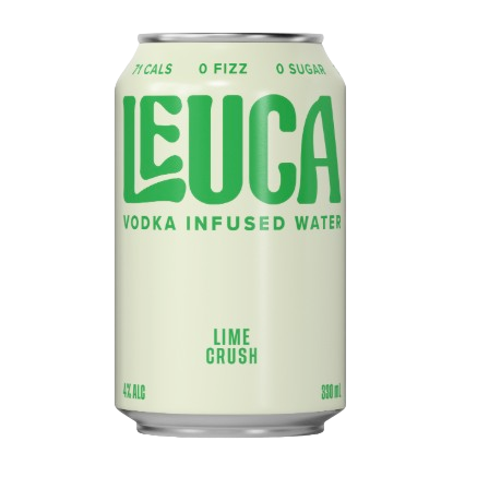 Leuca Vodka Infused Water Lime Crush Cans 330ml - Boozeit.com.au