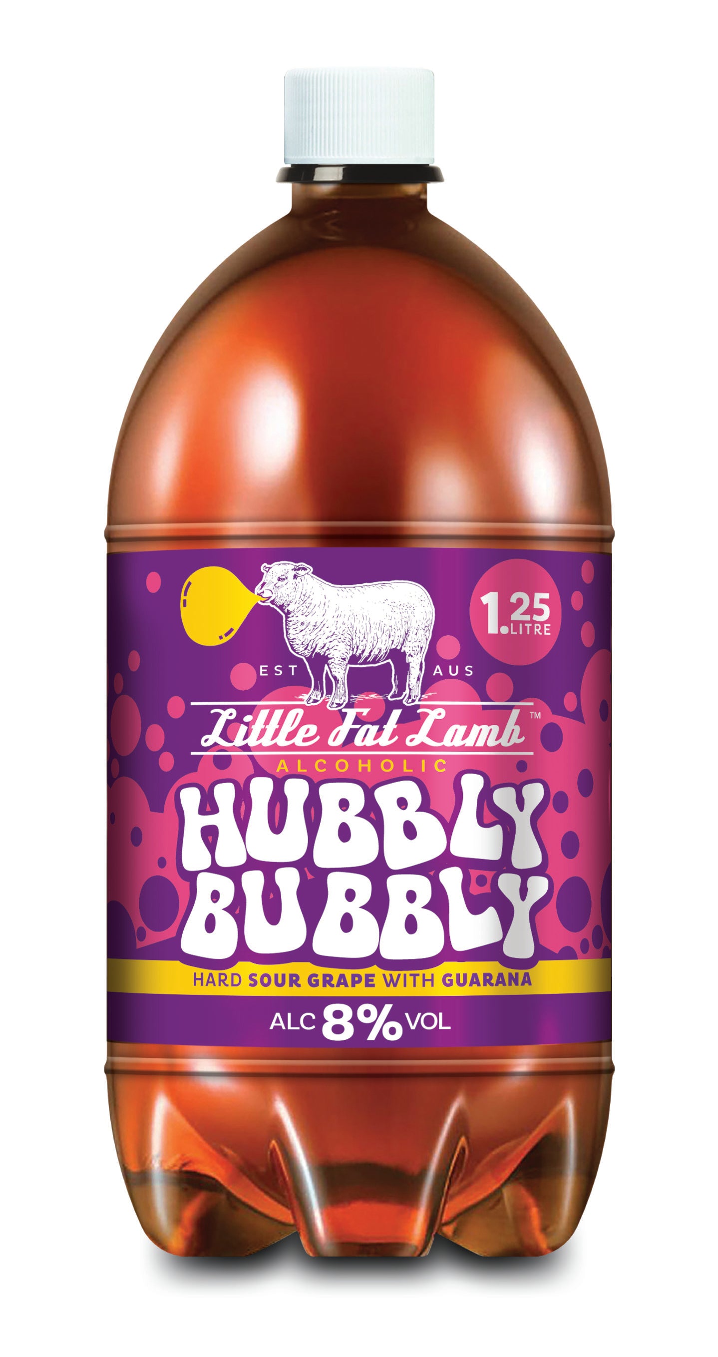 Little Fat Lamb Hubbly Bubbly Hard Sour Grape 8 1.25L