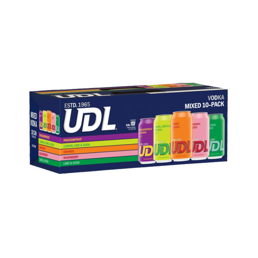 UDL Mixed Pack 10 Pack Vodka Cans 375ml