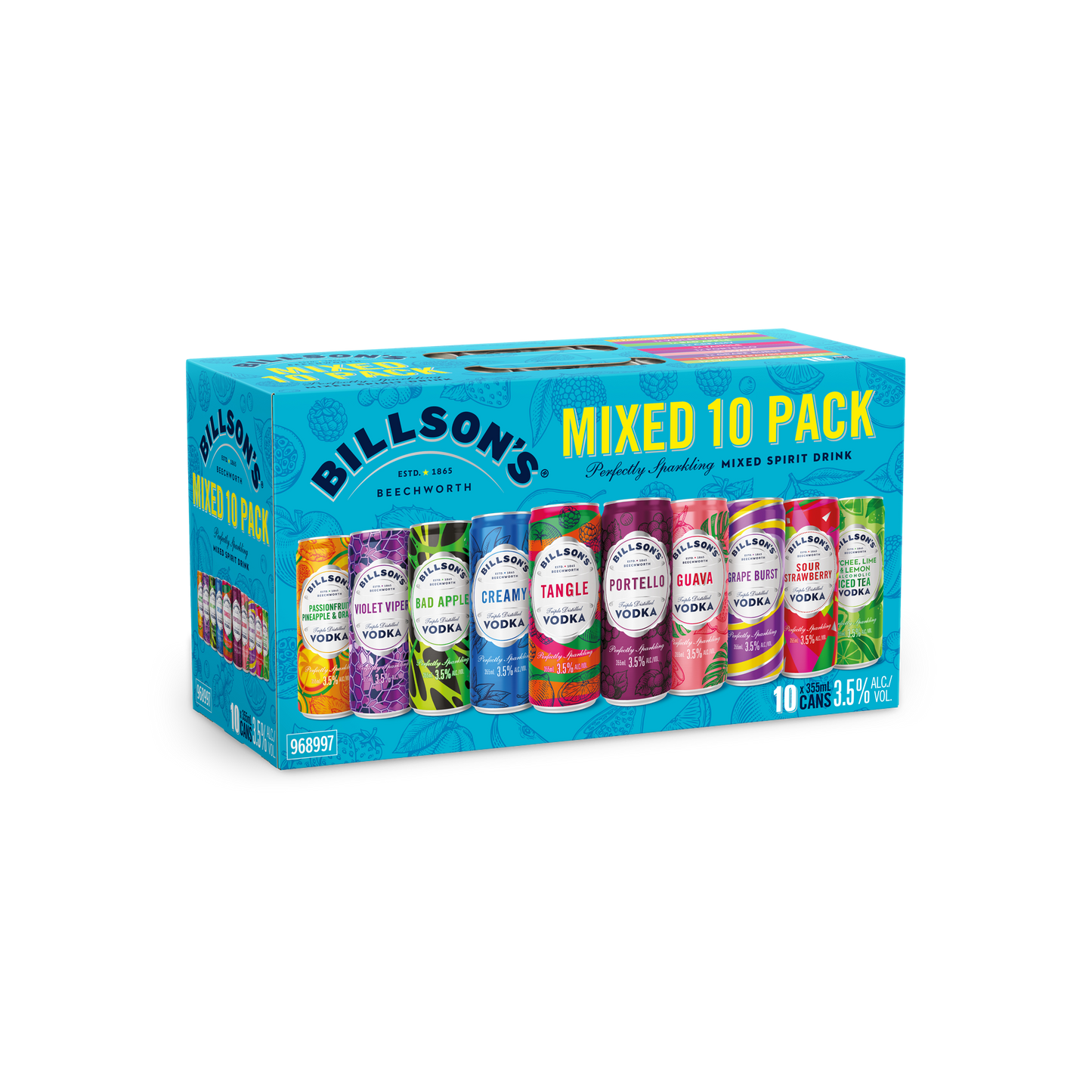 Billson’s Vodka Mixed 10 Pack Cans 355ml