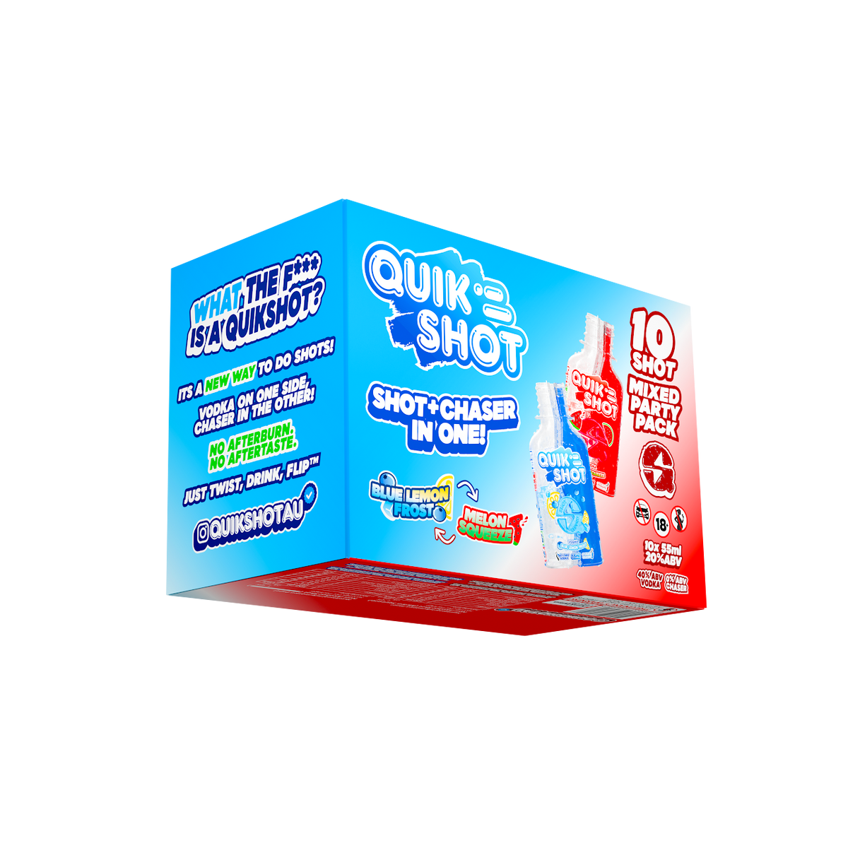 QUIKSHOT Shot + Chaser Mixed 10 Pack 55ml