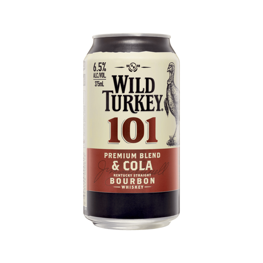 Wild Turkey 101 Kentucky Straight Bourbon Whiskey & Cola Cans 375ml