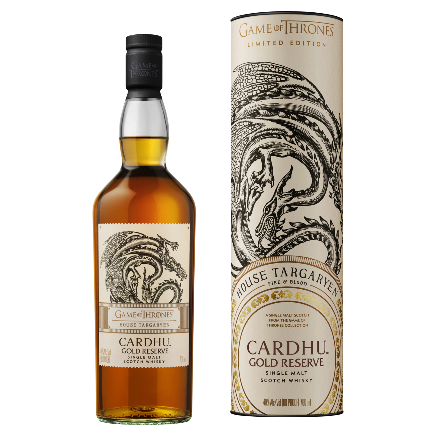 Cardhu Gold Reserve Game of Thrones House of Targaryen Single Malt Whisky 700mL