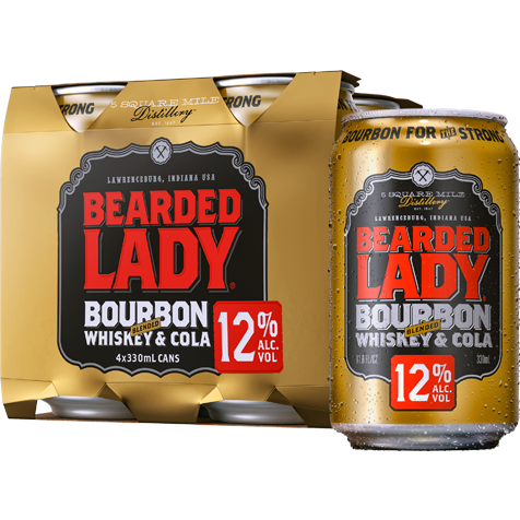 Bearded Lady Bourbon Whiskey & Cola 12% 330ml