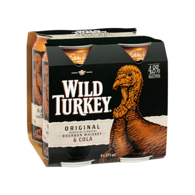 Wild Turkey Kentucky Straight Bourbon Whiskey & Cola Cans 375ml