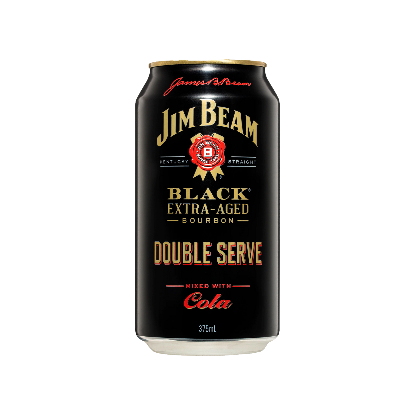 Jim Beam Bourbon Black & Cola Double Serve Cans 375ml