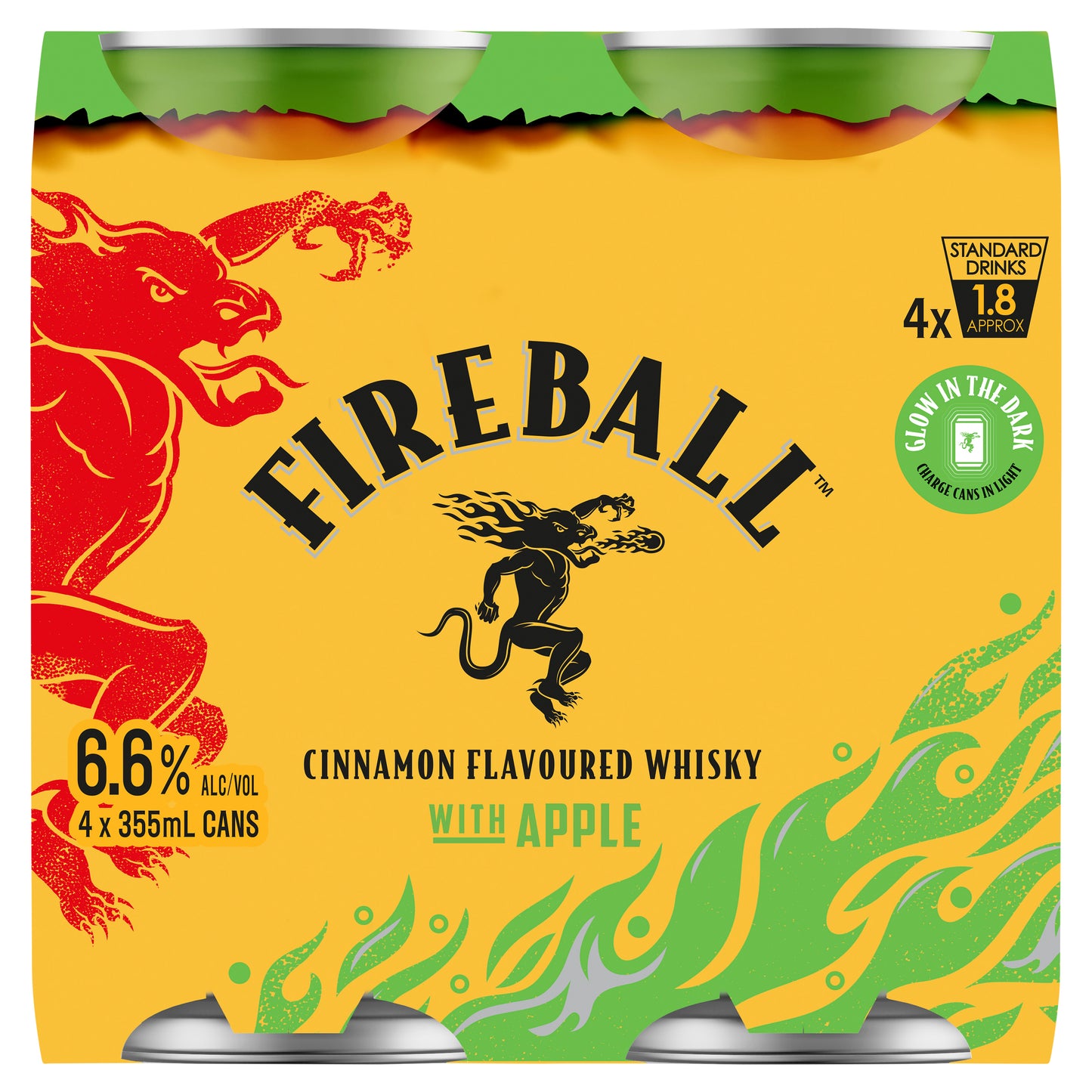 Fireball Cinnamon Whisky With Apple 6.6% Cans 355ml