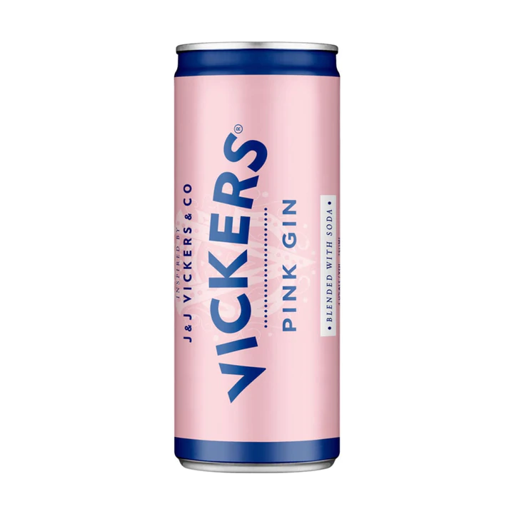 Vickers Pink Gin & Soda Cans 250ml