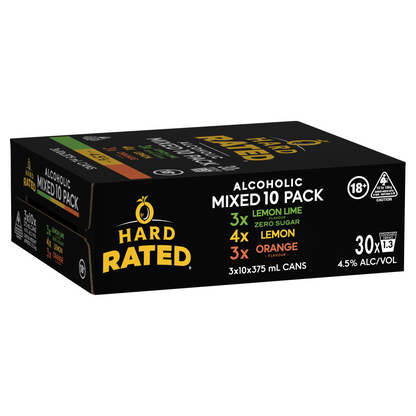 Hard Rated Alcoholic Mixed 10 Pack Cans 375ml