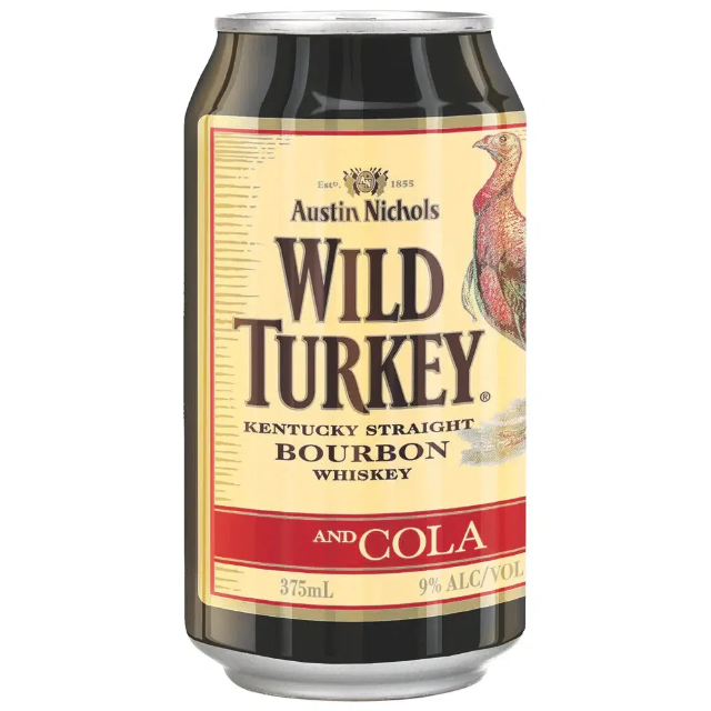 Wild Turkey Heritage 9% 2026 Bourbon & Cola Cans 375ml