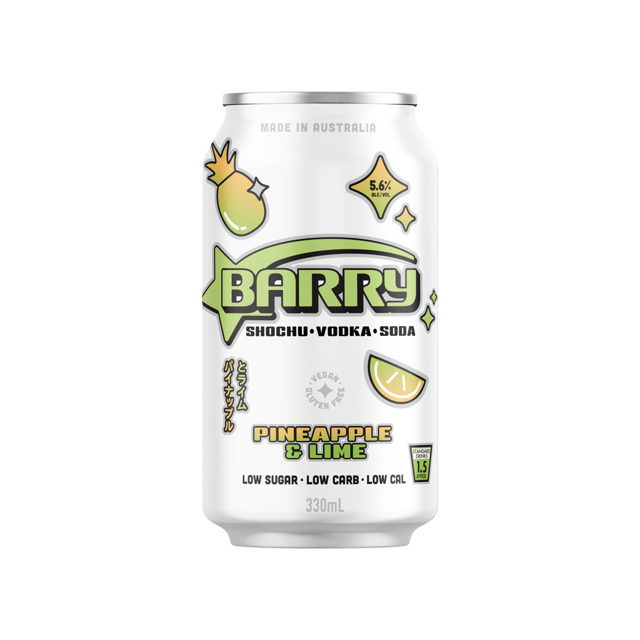 Barry Pineapple & Lime Cans 330ml - Boozeit.com.au