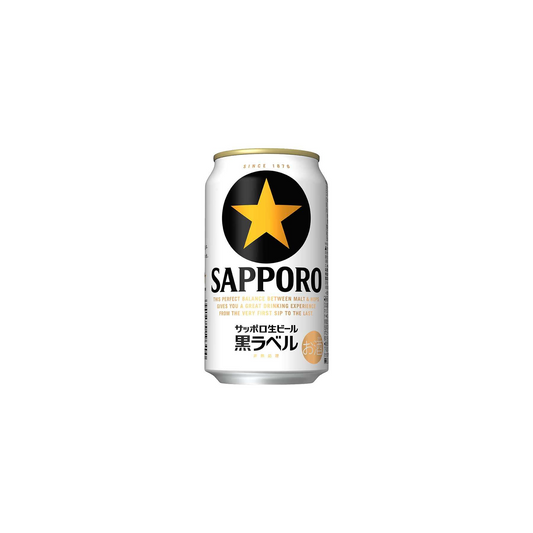 Sapporo Black Label Draught 5% Beer 350ml