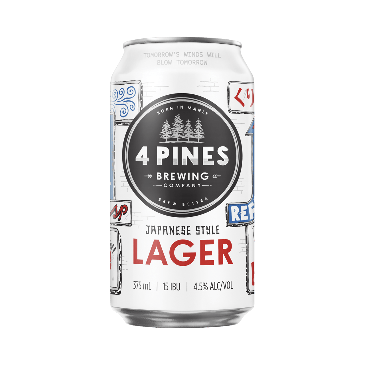 4 Pines Japanese Lager Cans 375ml - Boozeit.com.au