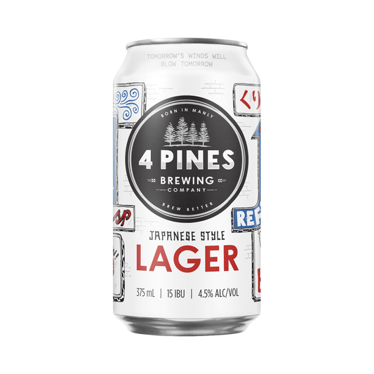 4 Pines Japanese Lager Cans 375ml - Boozeit.com.au
