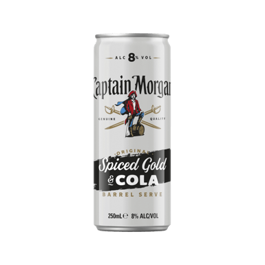 Captain Morgan & Cola Barrel Serve 8% Cans 250ml