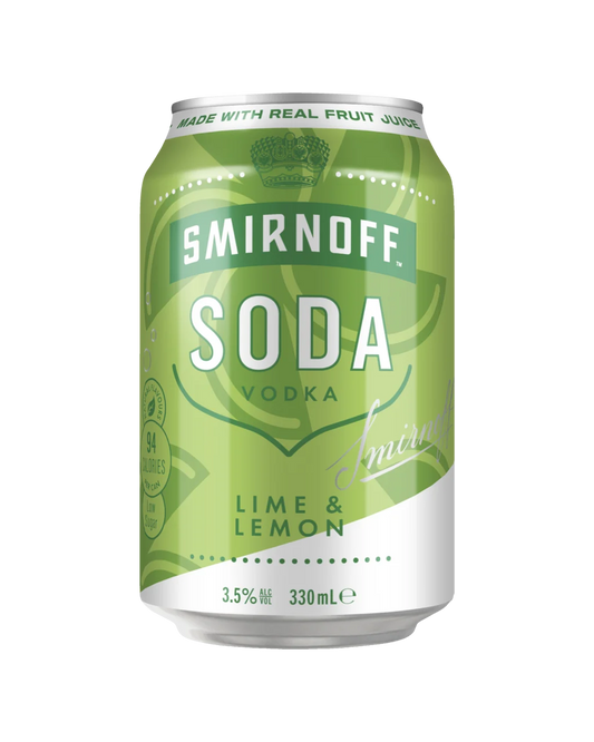 Smirnoff Soda Lime & Lemon Cans 10 Pack 330ml