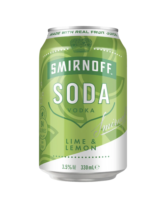 Smirnoff Soda Lime & Lemon Cans 10 Pack Cans 330ml