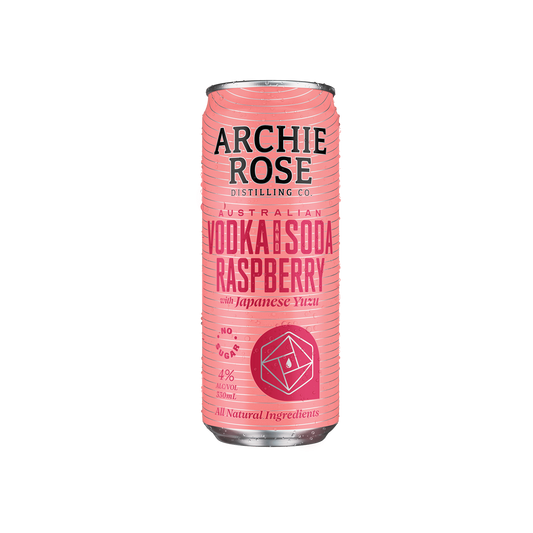 Archie Rose Australian Vodka & Soda With Raspberry & Yuzu Cans 330ml - Boozeit.com.au