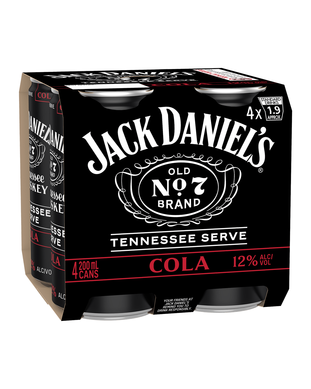 Jack Daniel's Tennessee Whiskey Tennessee Serve & Cola 12% 200ml