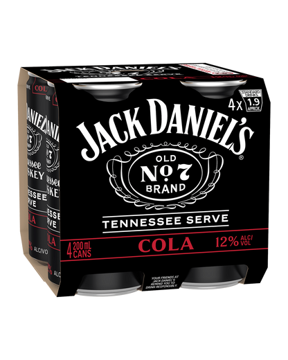 Jack Daniel's Tennessee Whiskey Tennessee Serve & Cola 12% 200ml