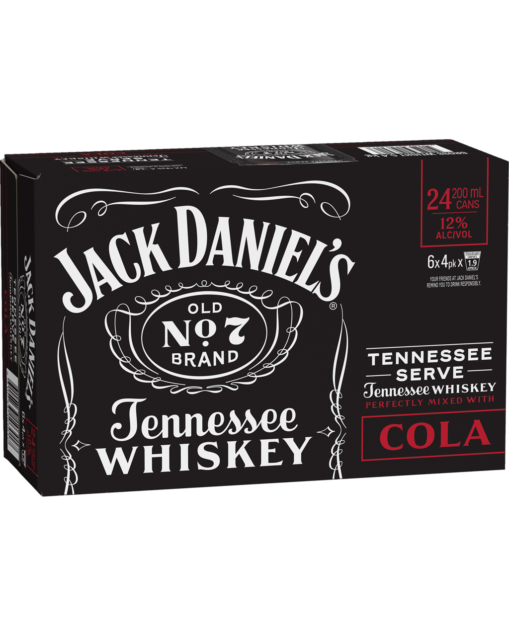 Jack Daniel's Tennessee Whiskey Tennessee Serve & Cola 12% 200ml