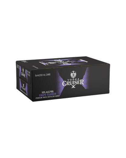 Vodka Cruiser X 10% Grape Cans 200ml - Boozeit.com.au