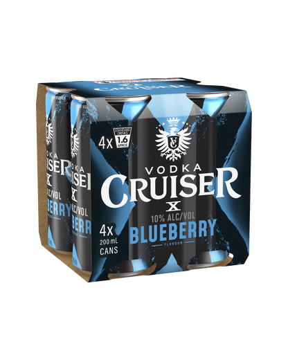 Vodka Cruiser X 10% Blueberry Cans 200ml - Boozeit.com.au