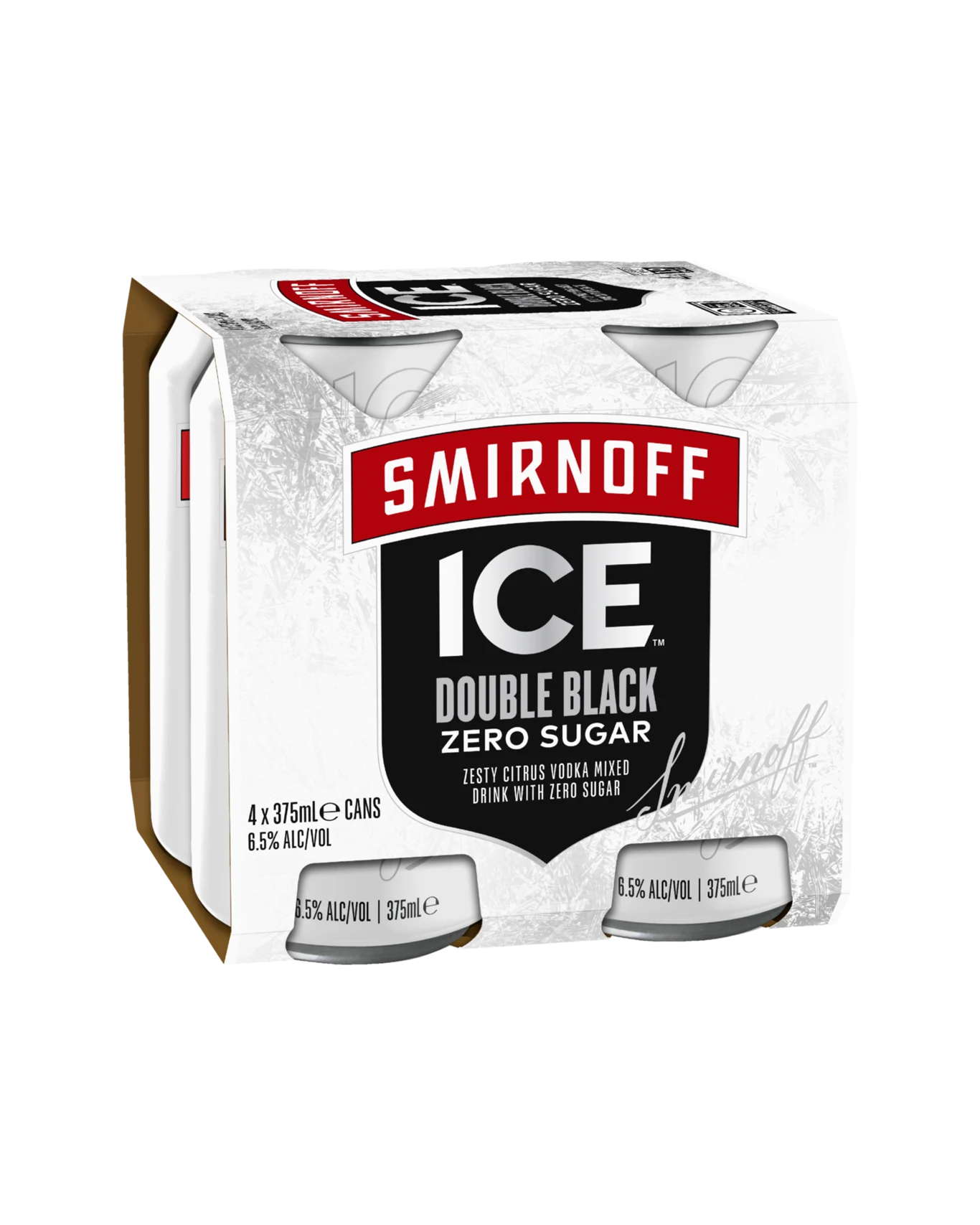 Smirnoff Ice Double Black Zero Sugar 6.5% Cans 375ml