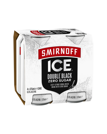 Smirnoff Ice Double Black Zero Sugar 6.5% Cans 375ml