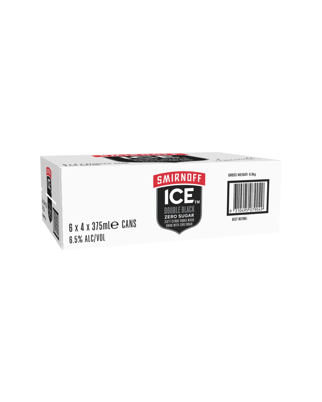 Smirnoff Ice Double Black Zero Sugar 6.5% Cans 375ml