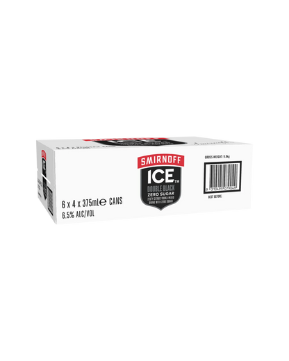 Smirnoff Ice Double Black Zero Sugar 6.5% Cans 375ml