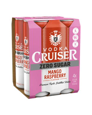 Vodka Cruiser Zero Sugar Mango & Raspberry 4.6% Cans 275ml – Boozeit.com.au