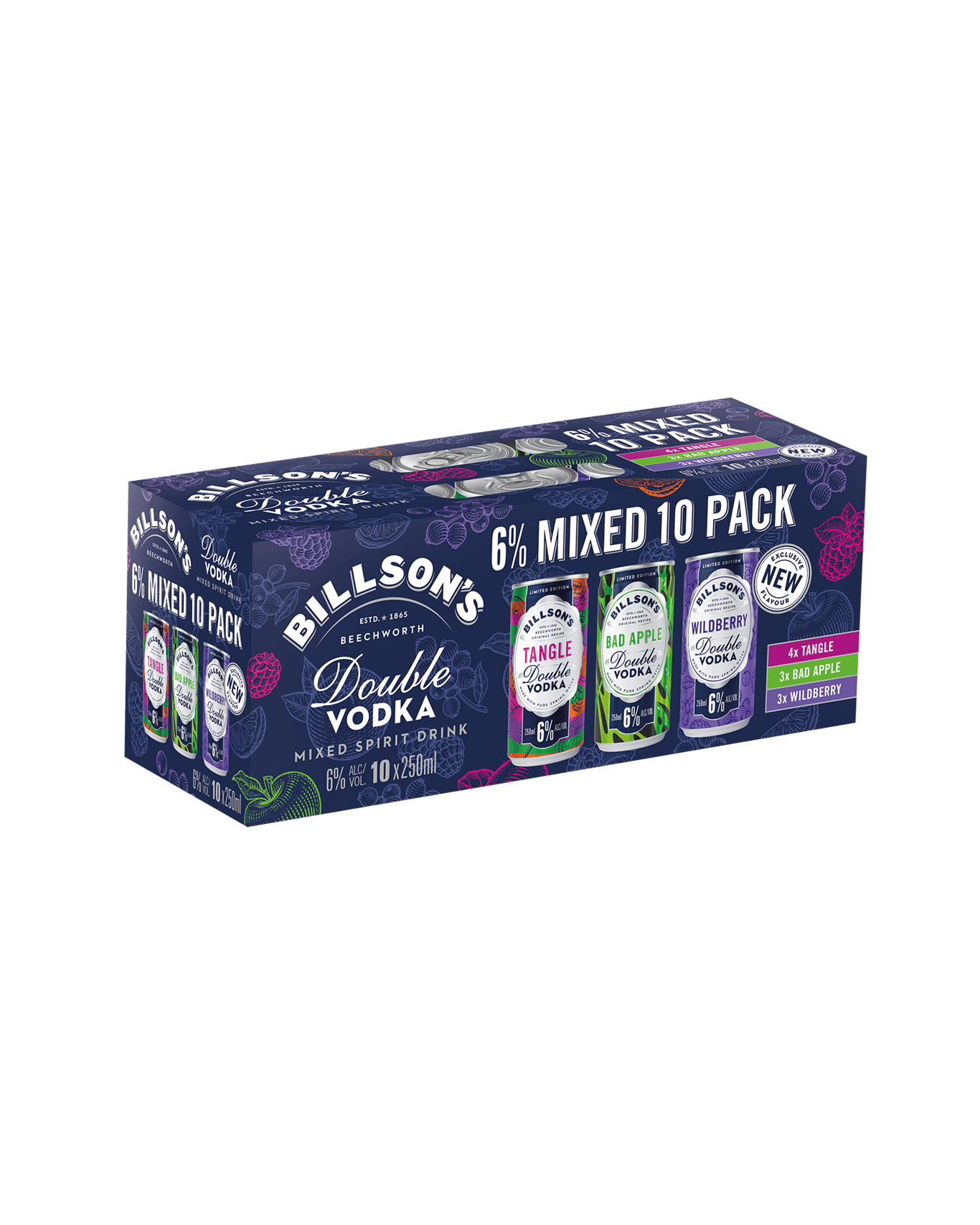 Billson’s Double Vodka 6% 10 Pack Cans 250ml