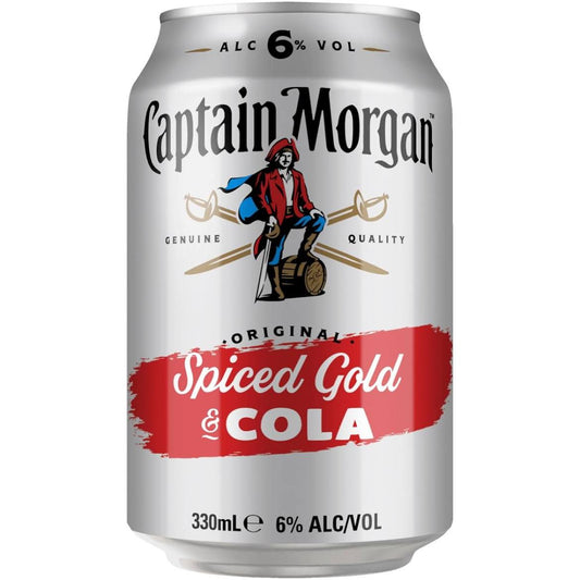 Captain Morgan & Cola 6% 10 Pack Cans 330ml