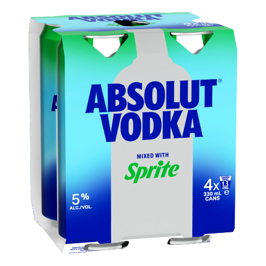 Absolut Vodka & Sprite 5% Cans 330ml