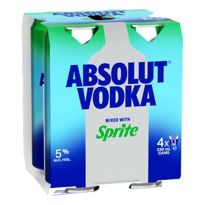 Absolut Vodka & Sprite 5% Cans 330ml