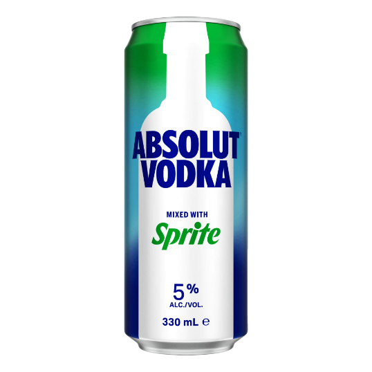 Absolut Vodka & Sprite 5% Cans 330ml